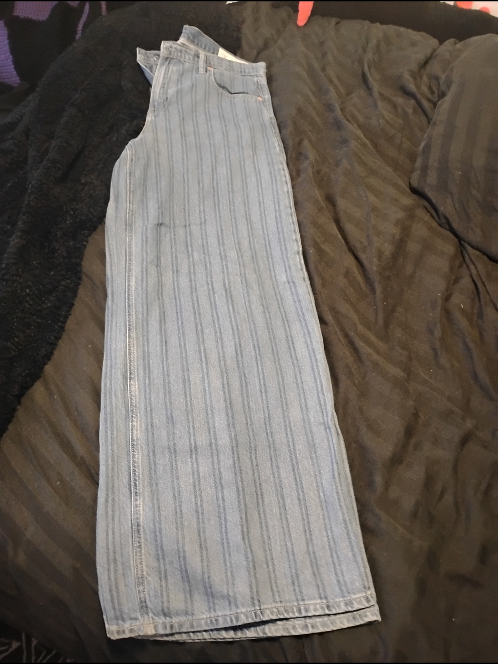 GAP Light Blue Pinstripe Wide Leg Jeans